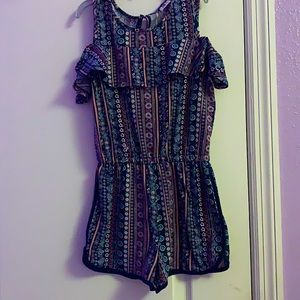 romper, off the shoulders, attached shorts, youth